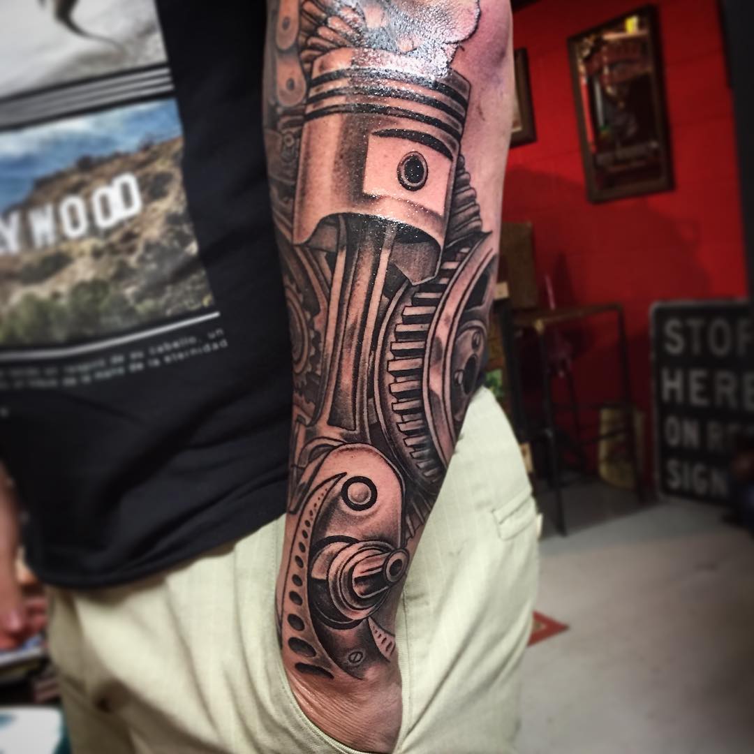 Biomechanical Piston Tattoo Best Tattoo Ideas Gallery