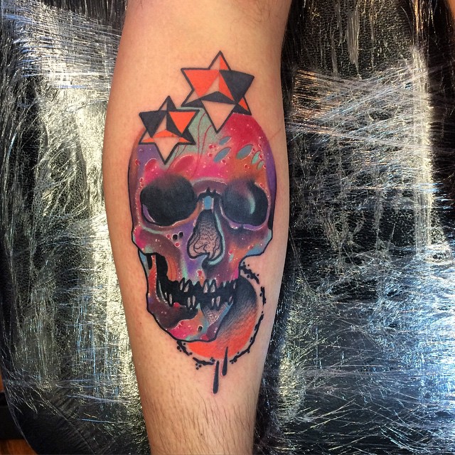 Colorful Stars Skull Tattoo Best Tattoo Ideas Gallery