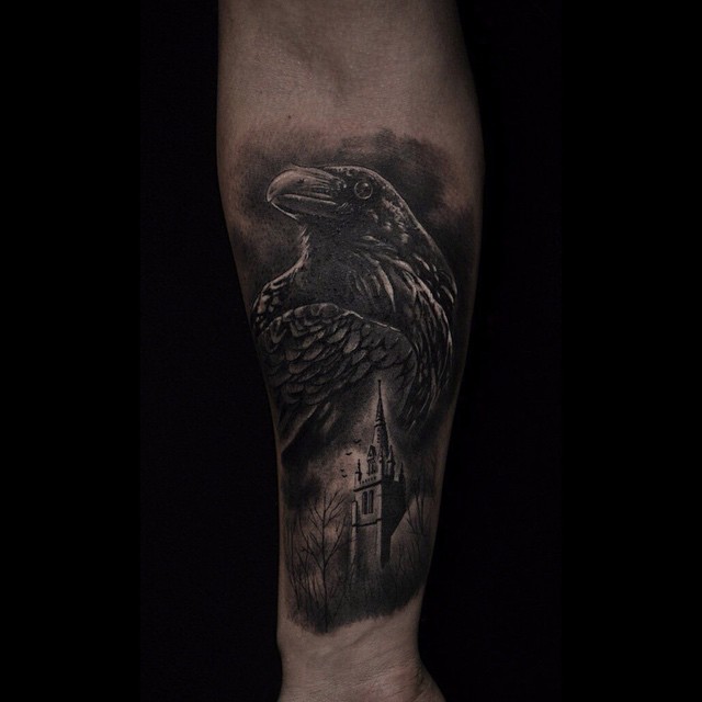 Raven Bird Tattoos