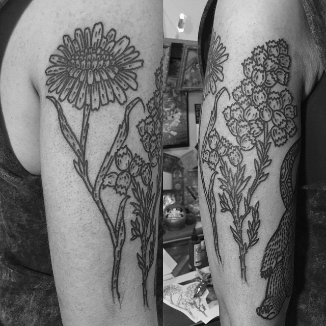 Thick Lines Flowers Tattoo Best Tattoo Ideas Gallery