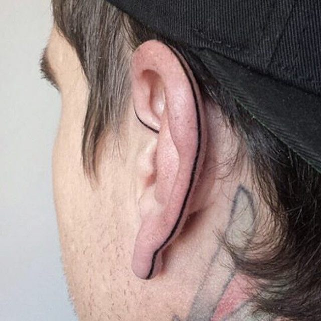 Back of Ear Tattoo by @cosmic.karma