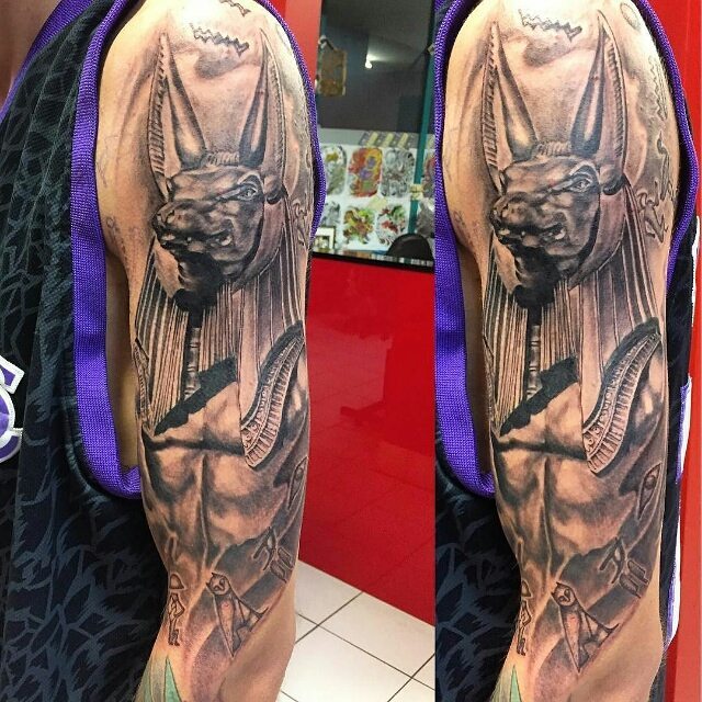 Anubis Egyptian God Tattoo by bobby_images