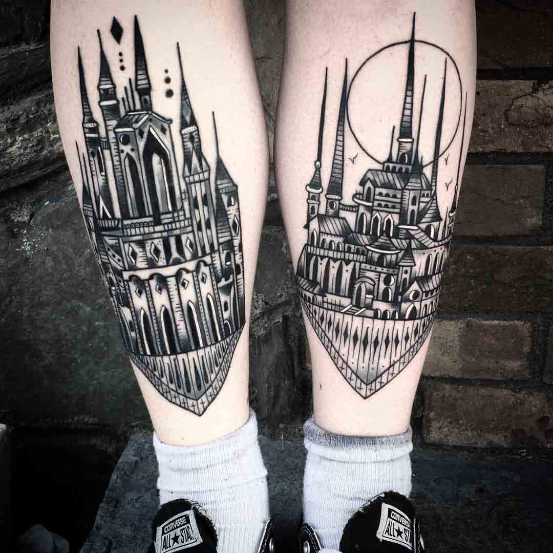 Castle Tattoo Designs by saschi_ink
