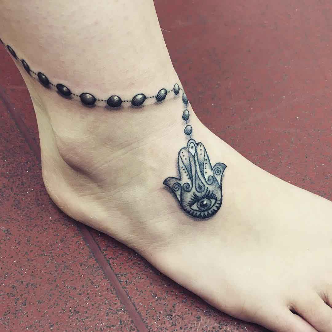 Tattoo Around Ankle by vickirosstattoo