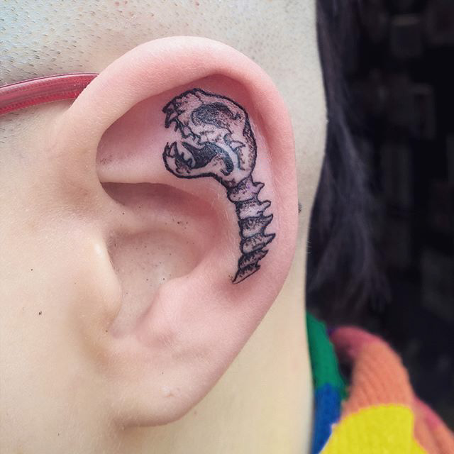 Ear Skull Tattoo Best Tattoo Ideas Gallery