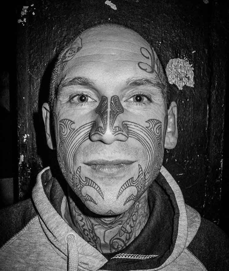 man face tattoo