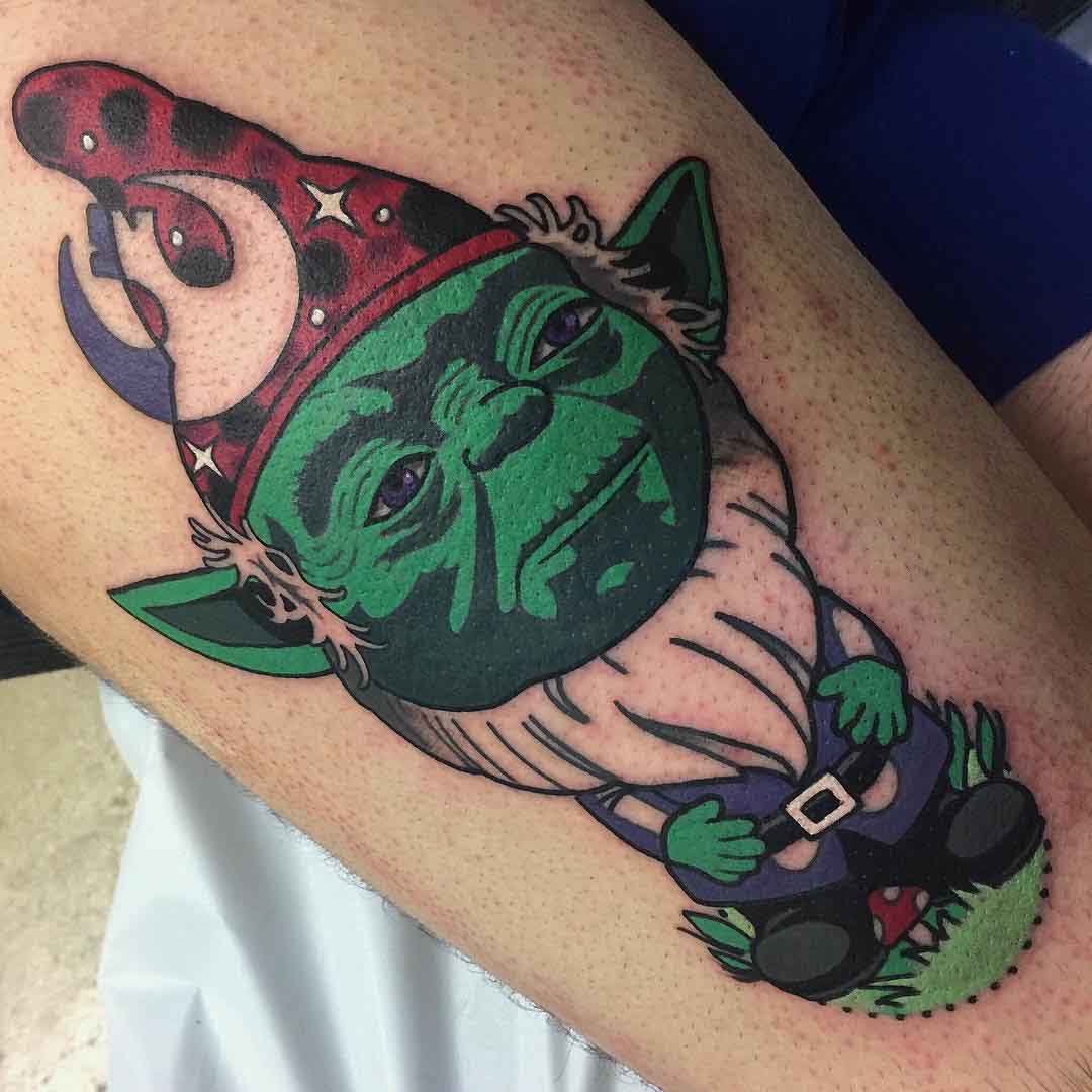 garden gnome tattoo Yoda star wars