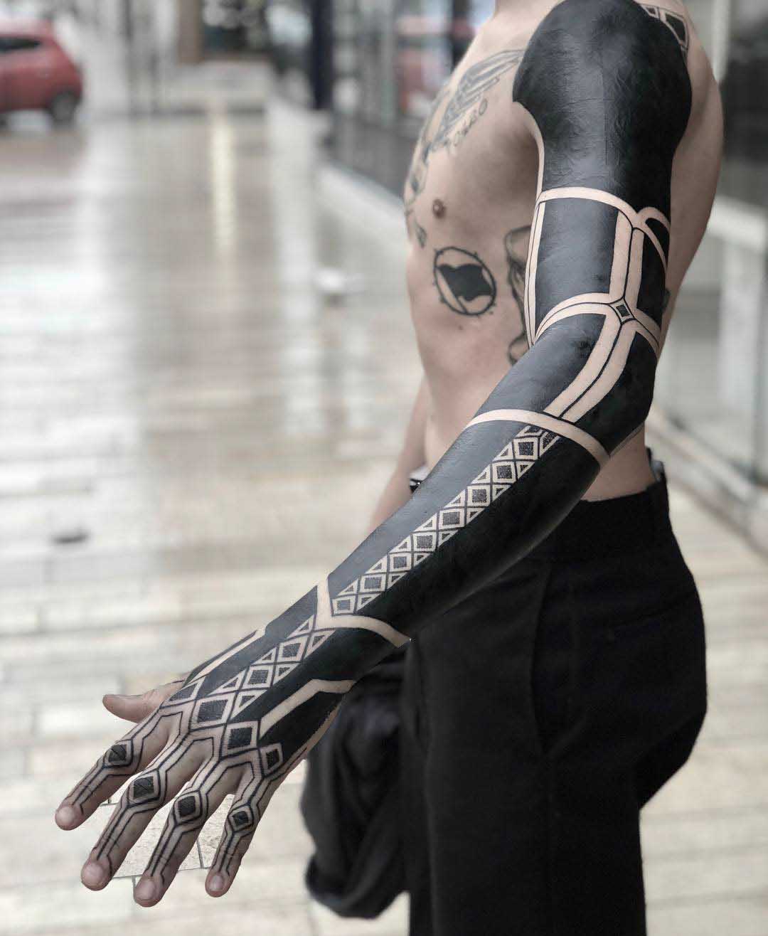 blackwork tattoo sleeve