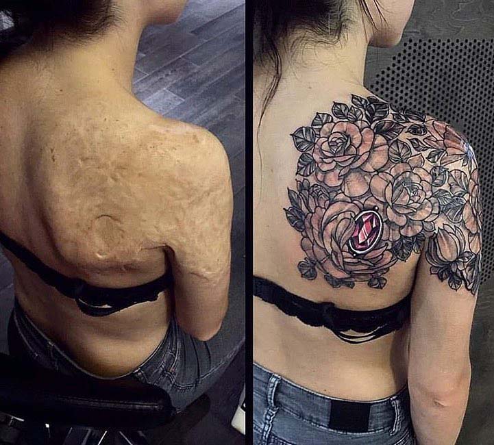 shoulder blade tattoo cover up