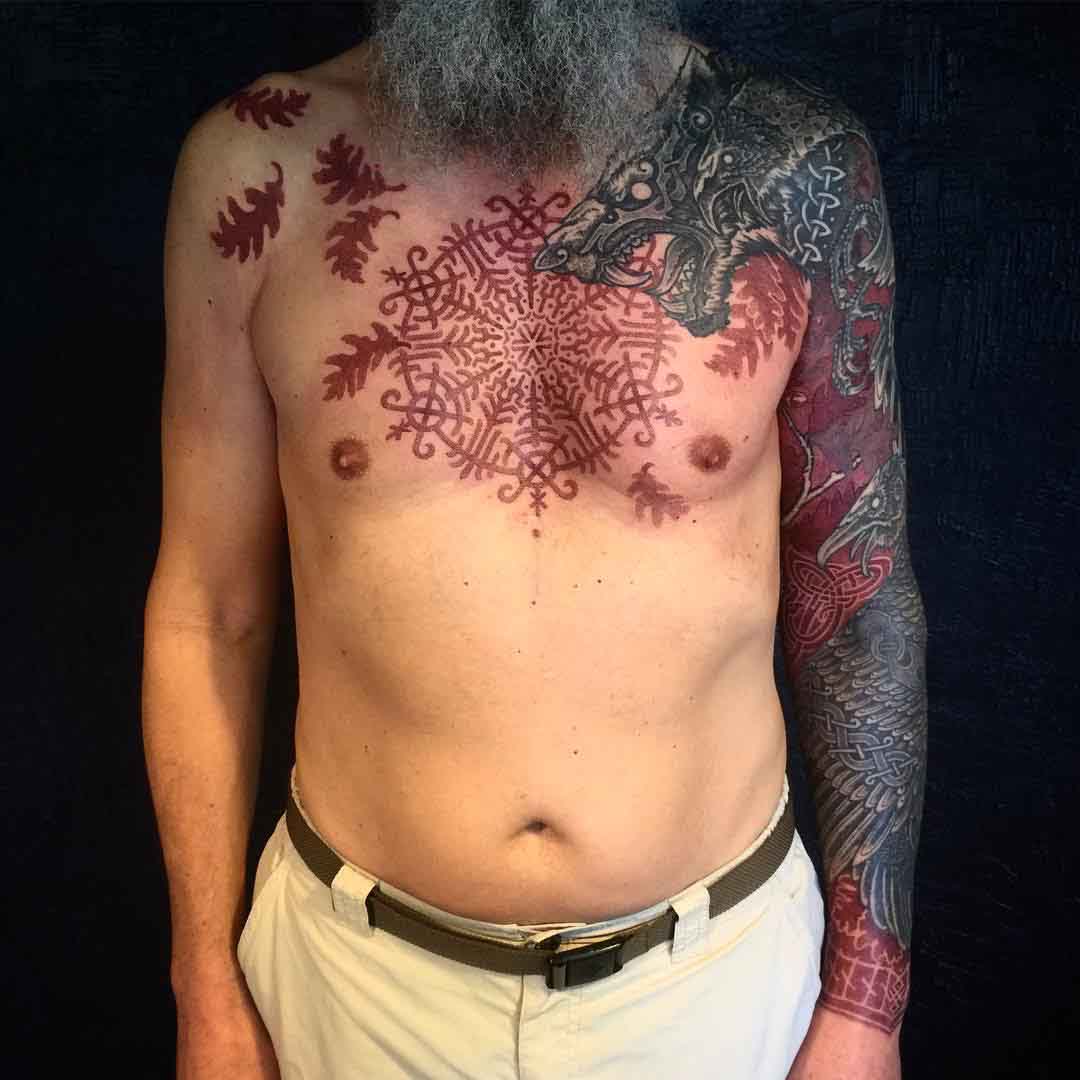 scandinavian chest tattoo