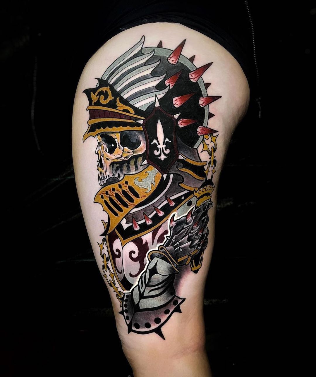 Neo Traditional Skull Knight Tattoo Best Tattoo Ideas Gallery 7147